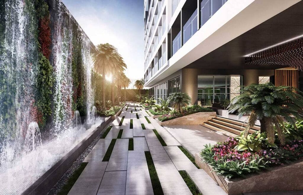 Vườn thác nước nội khu căn hộ Springlight City