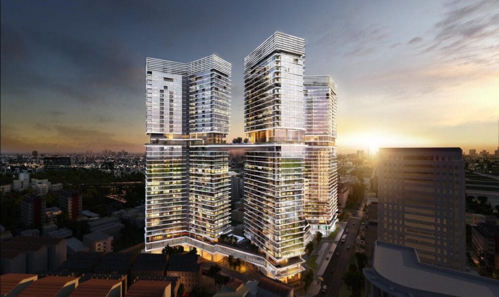 Phối cảnh tổng thể dự án Springlight City Quận 1 lúc hoàng hôn