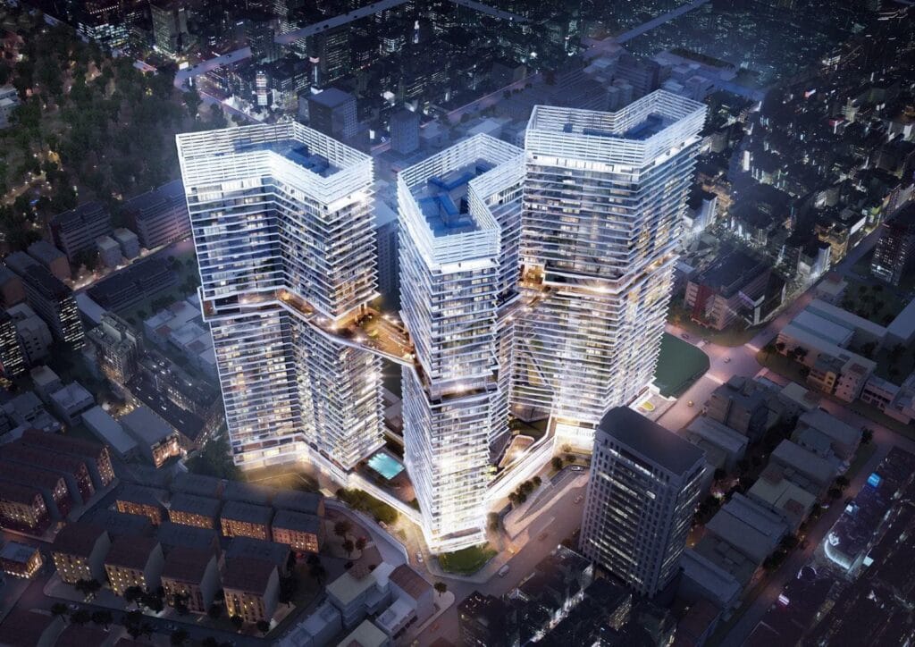 Phối cảnh dự án Springlight City nhìn từ trên cao về đêm