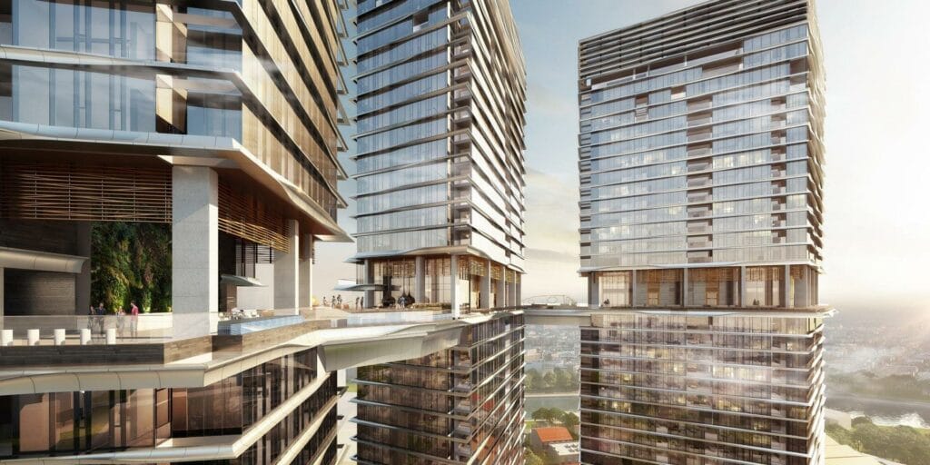Mặt đứng tháp và ban công căn hộ Springlight City